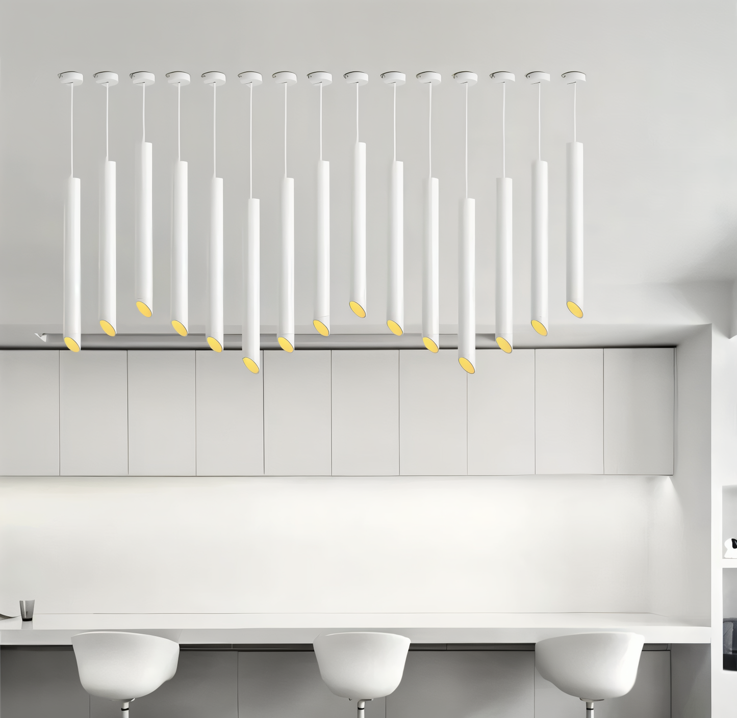 Frendorf | Uniqlux Tube Pendelleuchte - Moderne Schwarz/Weiß Aluminium LED Hängelampe