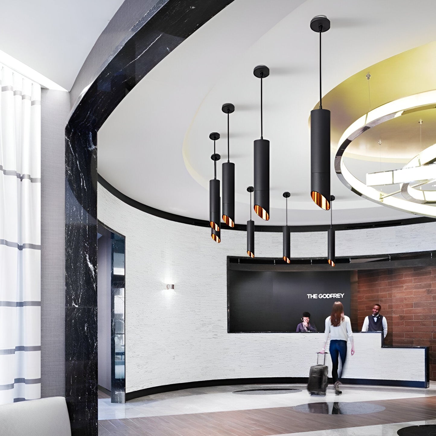 Frendorf | Uniqlux Tube Pendelleuchte - Moderne Schwarz/Weiß Aluminium LED Hängelampe