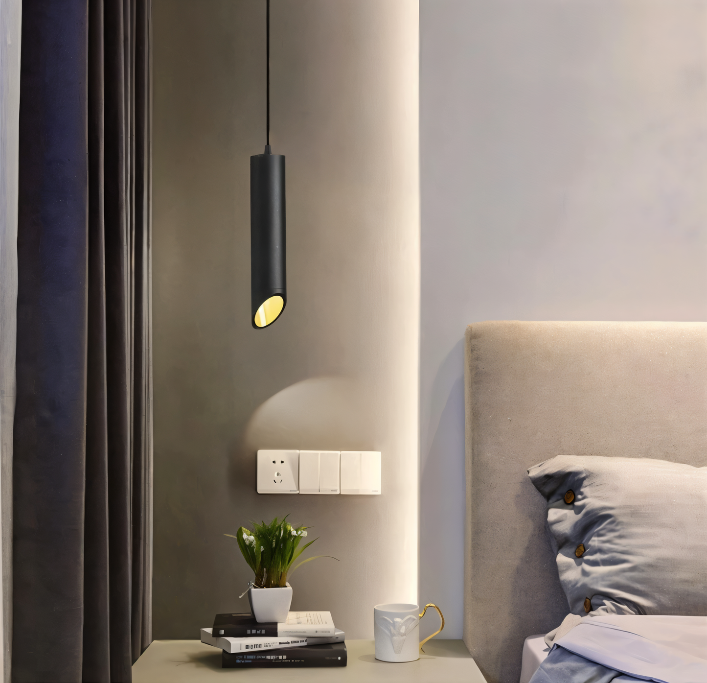 Frendorf | Uniqlux Tube Pendelleuchte - Moderne Schwarz/Weiß Aluminium LED Hängelampe