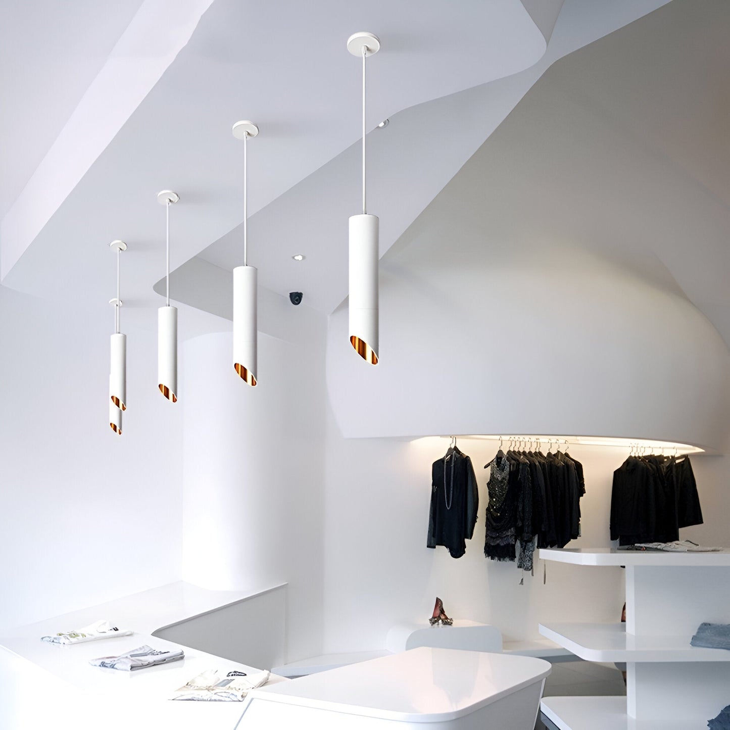 Frendorf | Uniqlux Tube Pendelleuchte - Moderne Schwarz/Weiß Aluminium LED Hängelampe