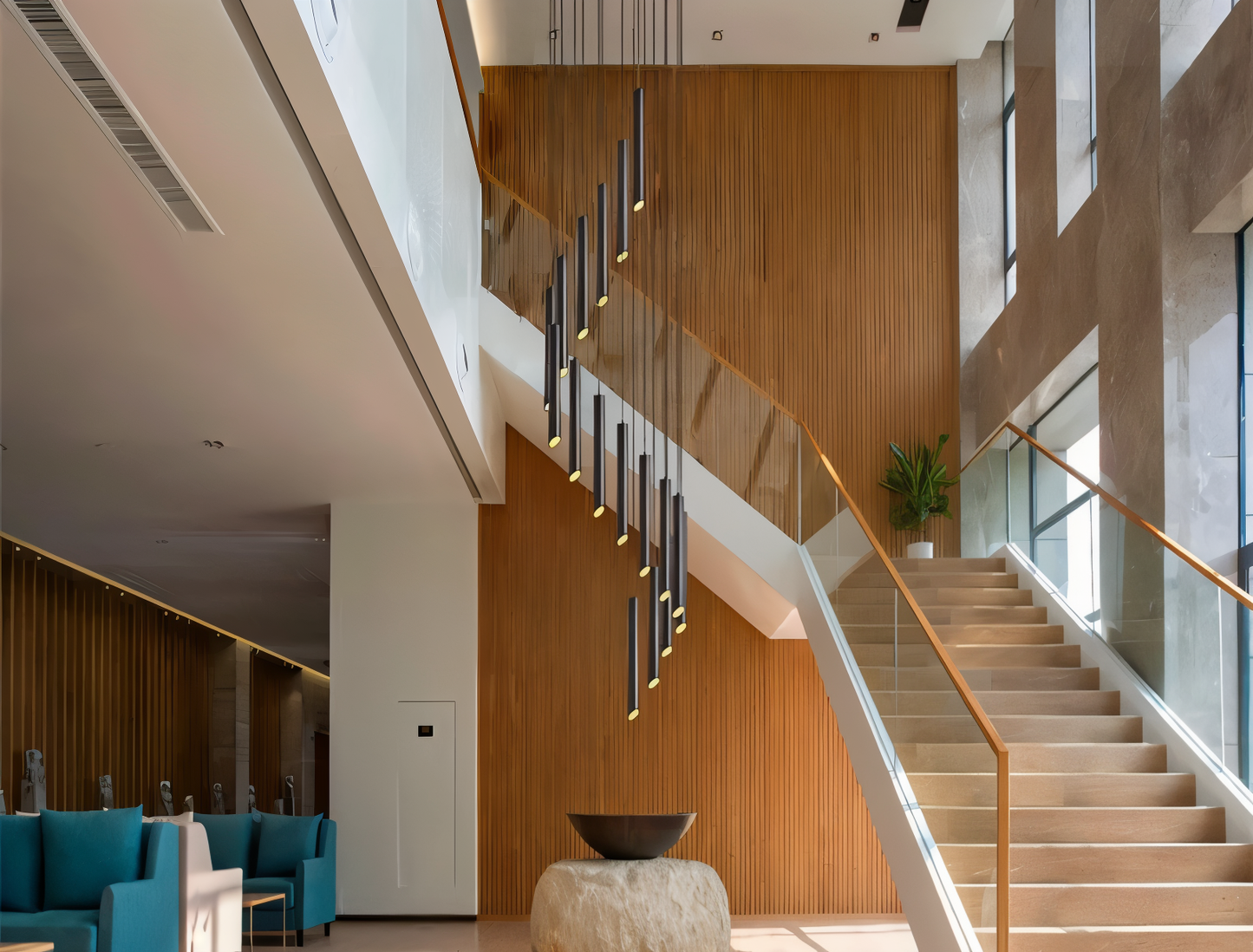Frendorf | Uniqlux Tube Pendelleuchte - Moderne Schwarz/Weiß Aluminium LED Hängelampe