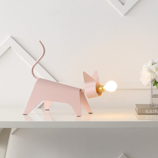 11,75" Moderne industrielle LED-Kinderlampe aus Eisen in Katzenform