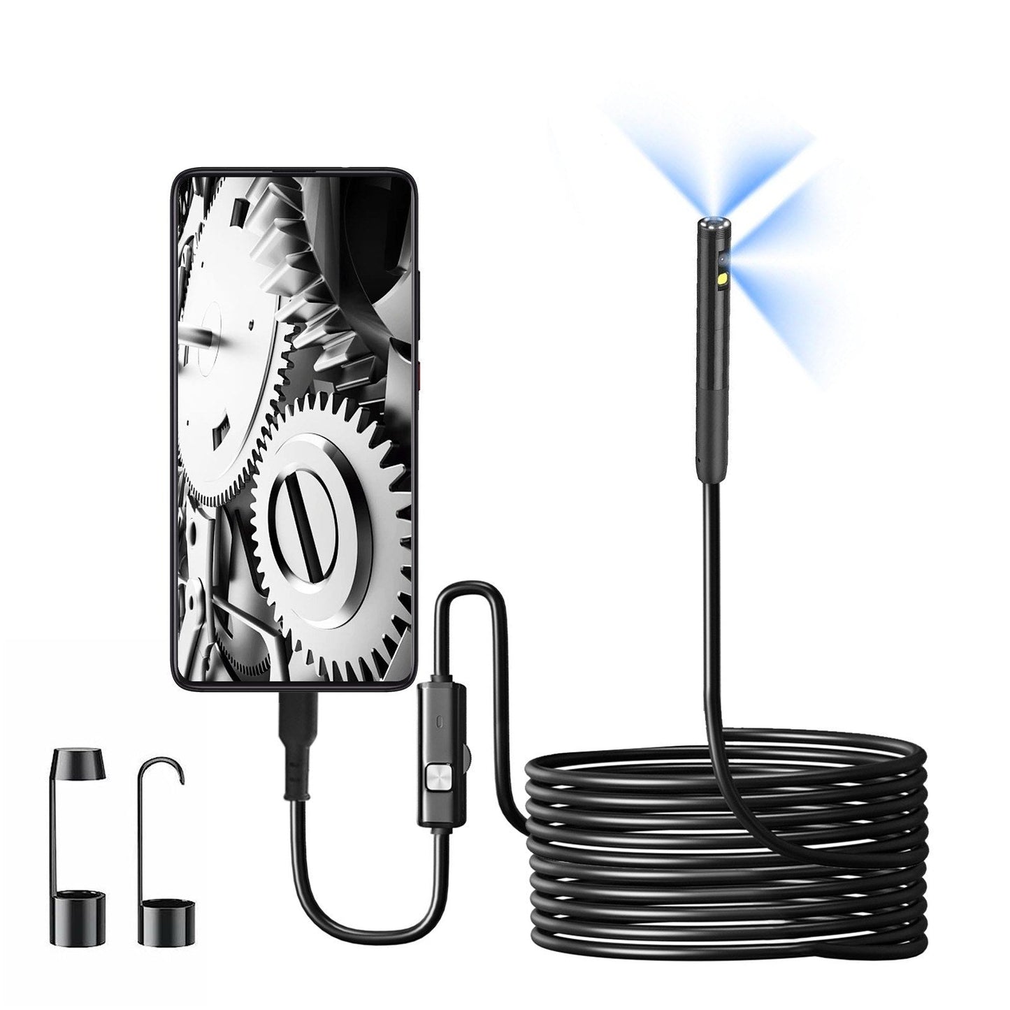 1920P HD Einzelobjektiv-Boreskop mit 8 einstellbaren LED-Lichtern