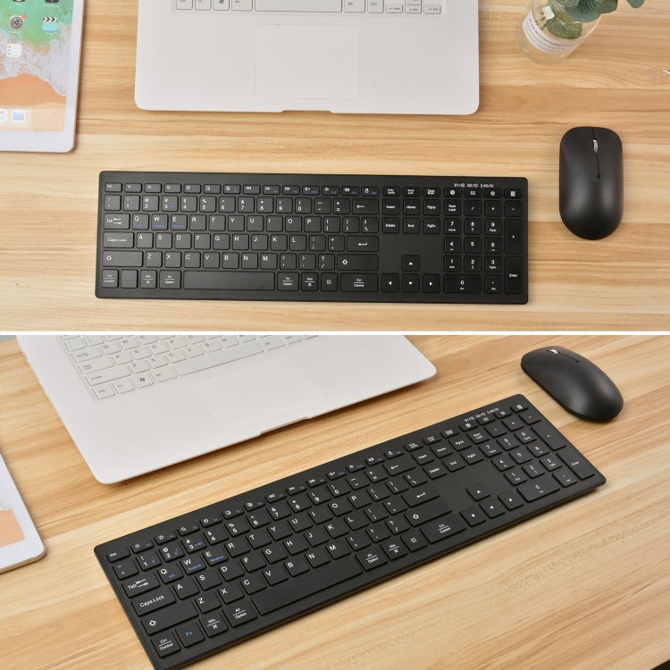 Frendorf | 169 2.4Ghz + Bluetooth Dual Mode Wireless Keyboard + Mouse Kit, Kompatibel mit iSO & Android & Windows (Schwarz)