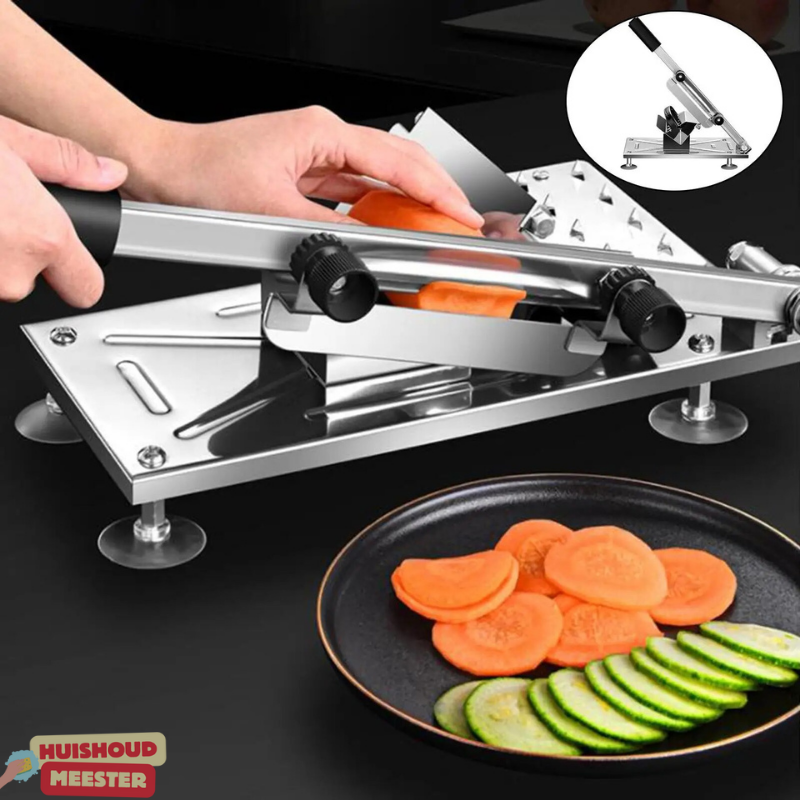 KitchenSlicer – Professionelle Schneidemaschine für Zuhause | Einstellbare Klinge, langlebiger Edelstahl