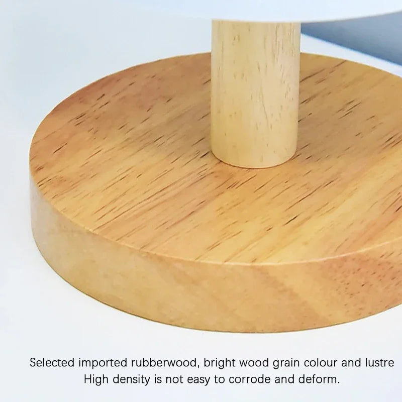 Dimmbare LED Nachttischlampe mit Stoffschirm in Pflaumenblüte – Perfekte Schlafzimmernachtlampe