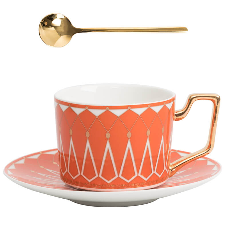 Quadratische A Retro-Muster Kaffeetasse