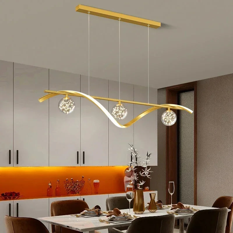 Moderne Schwarz Gold Glas Ball Led Beleuchtung Anhänger Kronleuchter Dekoration für Innen