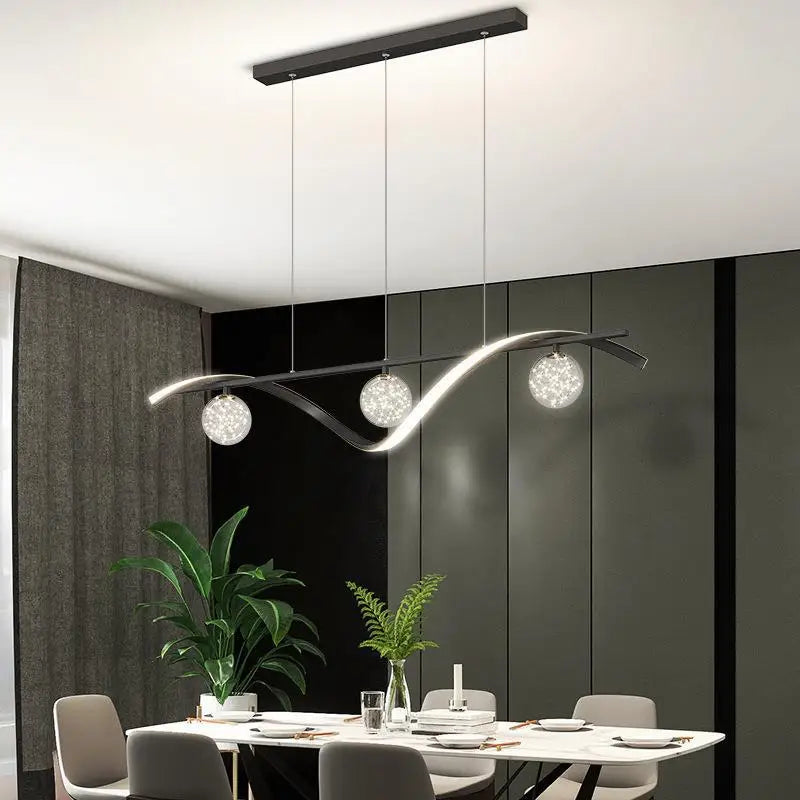 Moderne Schwarz Gold Glas Ball Led Beleuchtung Anhänger Kronleuchter Dekoration für Innen