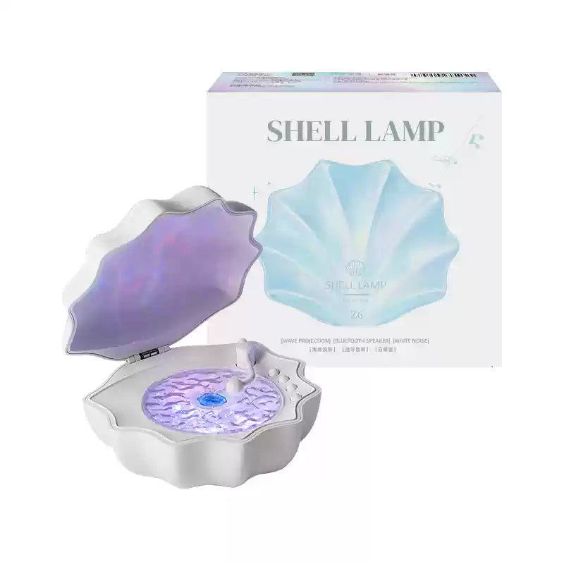 Shell Lampe Wellen Retro Bluetooth Plattenspieler LED Nachtlicht - Perfektes Geschenk für Kinder und Mädchen