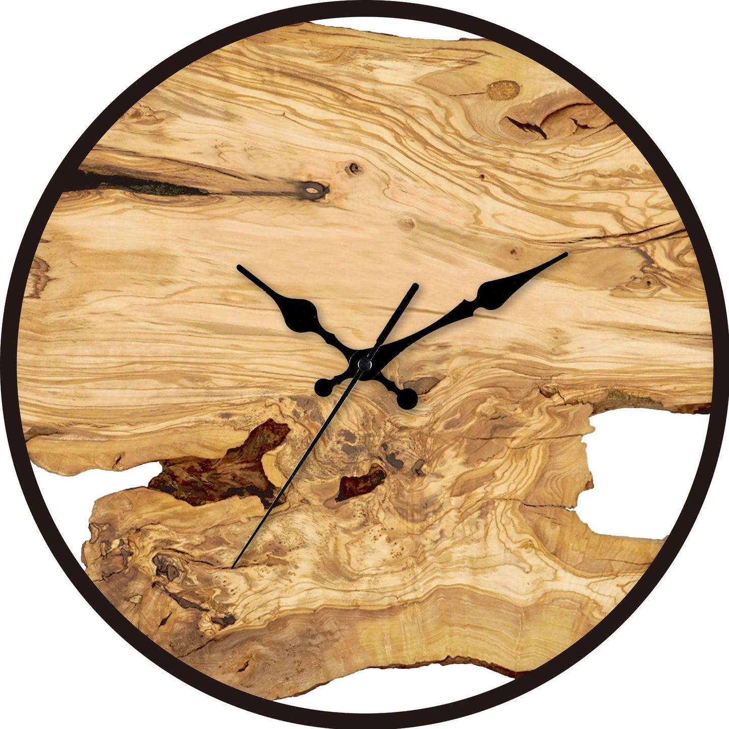 Holzimitations-Acryl-Silent-Wanduhr für das Wohnzimmer 30 cm