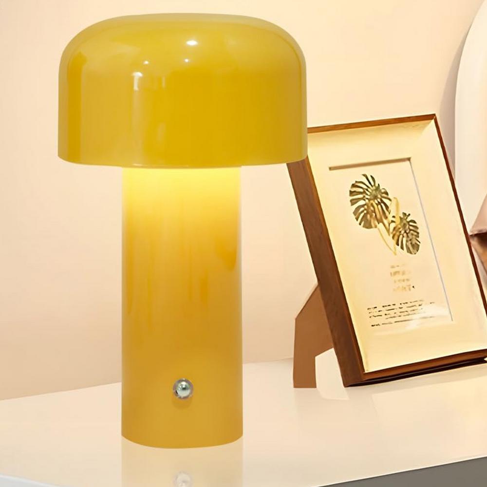 Frendorf | Wiederaufladbare LED Pilz-Tischlampe Moderne Kabellose Designlampe für Wohnzimmer, Schlafzimmer & Büro