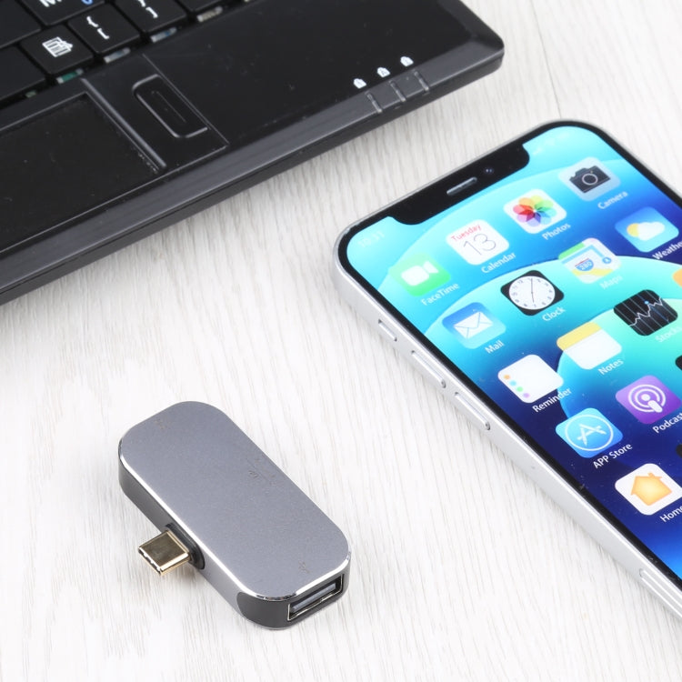 Frendorf | 3 in 1 USB-C / Type-C Stecker zu USB-C / Type-C Lade + USB + DP Buchsenadapter