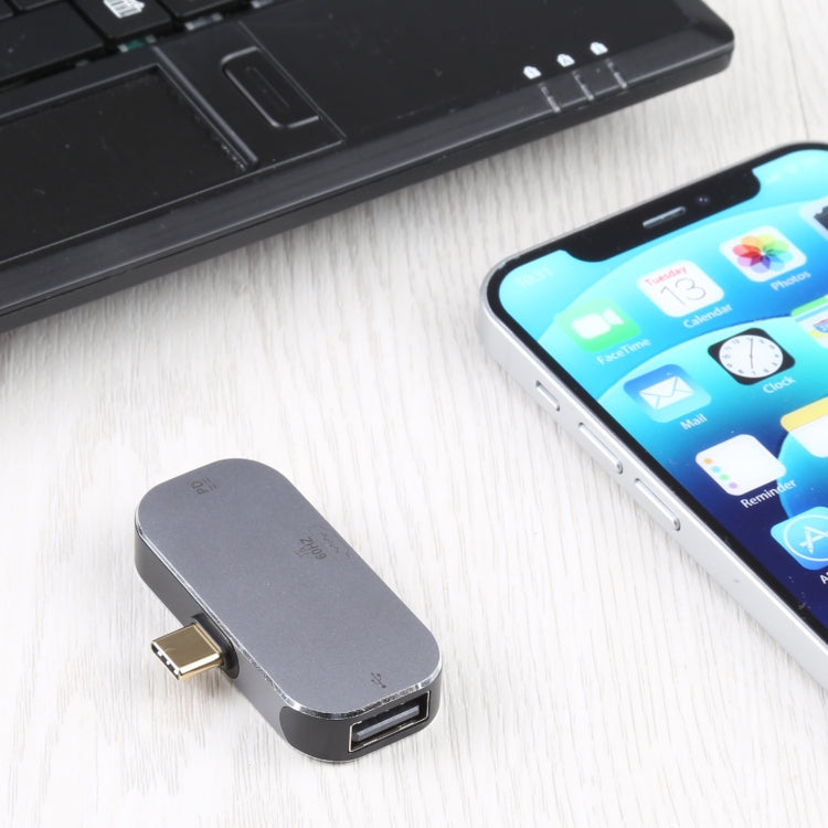 Frendorf | 3 in 1 USB-C / Type-C Stecker zu USB-C / Type-C Lade + USB + 4K 60Hz HDMI Weiblich Adapter