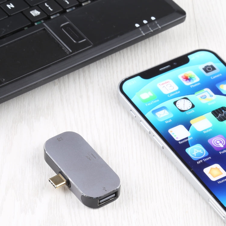 Frendorf | 3 in 1 USB-C / Type-C Stecker zu USB-C / Type-C Lade + USB + Mini DP Buchse Adapter