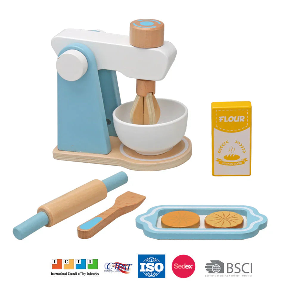 Frendorf | Blender Küchenmaschine – Holz Spielküche Set für Kinder