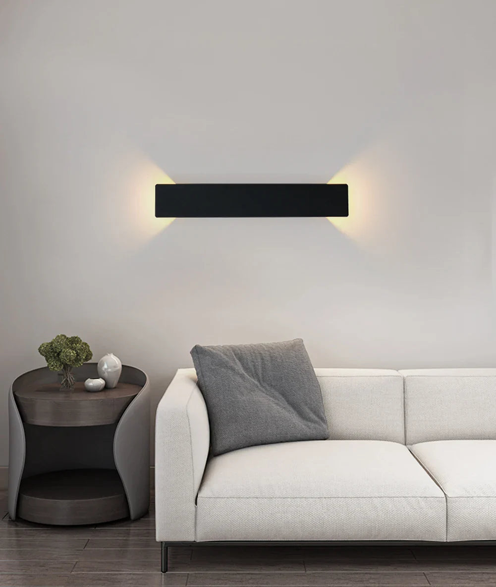 Frendorf | 18W LED Wandleuchte – Moderne Auf- und Abwärts-Wandleuchte für Schlafzimmer, Wohnzimmer, Küche und Eingangsbereich, Schwarz & Weiß, 2-Lichtquelle