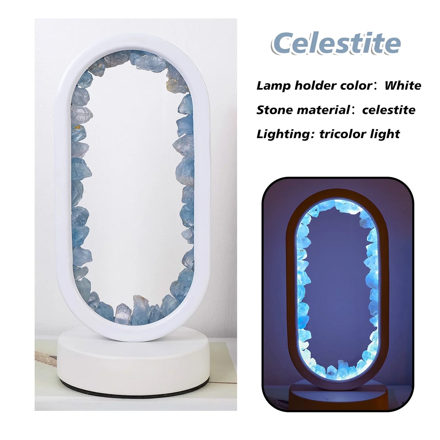 Natürliche Amethyst Oval Nachtlicht