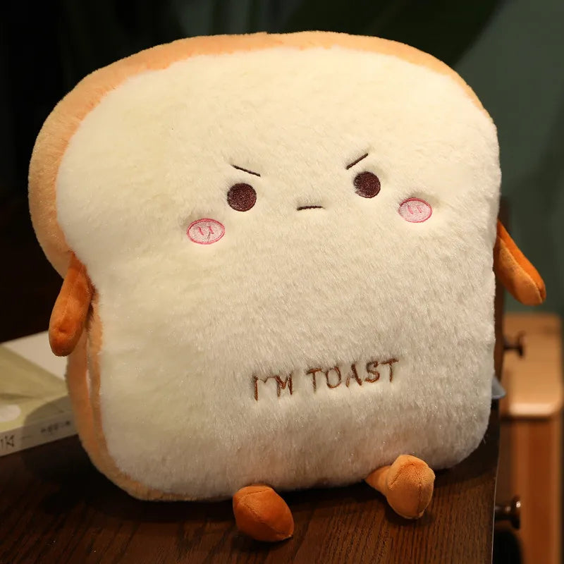 Neue 1pc 35cm Plüsch Brot Kissen Süßsimulation Lebensmittel Toast Weiche Puppe Warme Handkissen Heimdekoration Kinder Spielzeug Geburtstagsgeschenk
