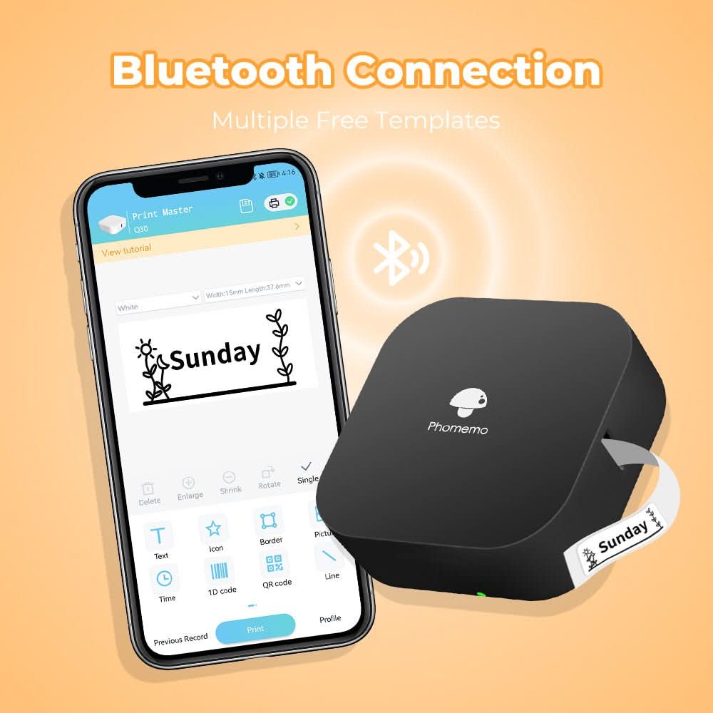 Frendorf | Tragbarer Bluetooth Thermo-Etikettendrucker mit Akku & 2–4 Zoll Etikettenbreite