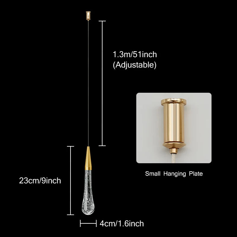 Kristall LED Pendelleuchten: Perfekt für Schlafzimmer, Esszimmer, Bar - Wassertropfen-Kronleuchter, Treppenlampe für die Innenraumdekoration