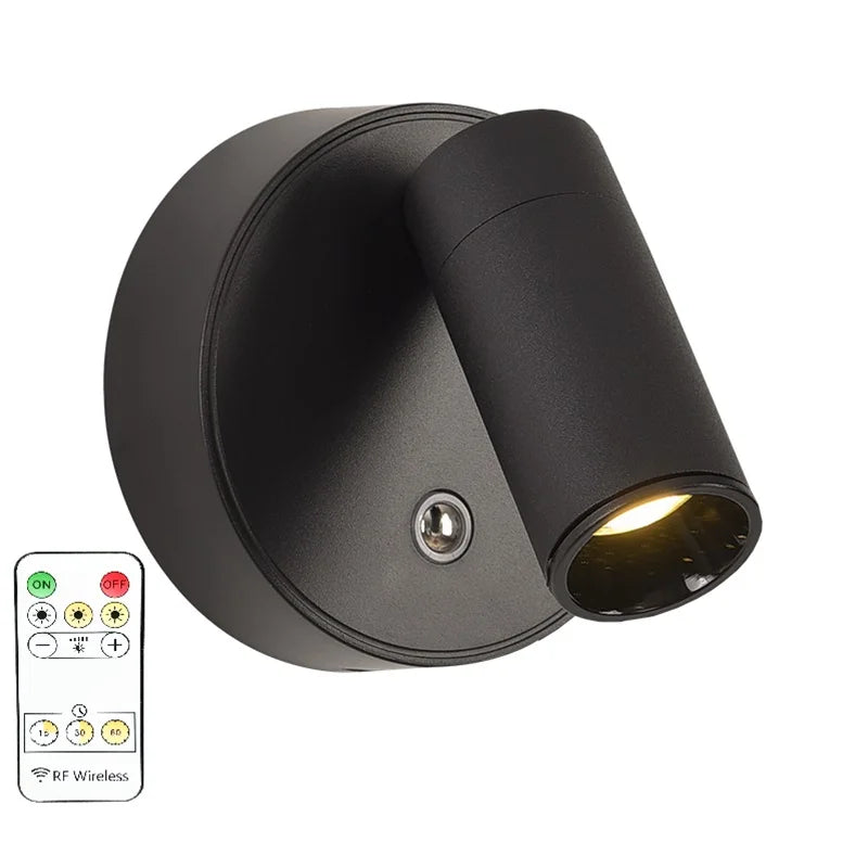 Frendorf | "LED kabellose Wandleuchten mit Fernbedienung – 360° drehbare, dimmbare Wandleuchte für Schlafzimmer, Büro und Wohnzimmer – wiederaufladbar mit dreifarbiger Beleuchtung"