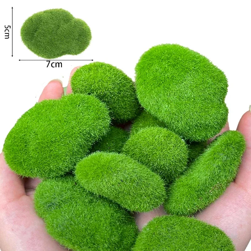 Frendorf | 50/5PCS Künstliche Schaum Moos Steine – Fake Grüne Moos Steine für Mikro Landschaft, DIY Basteln und Heim Garten Blumentopf Dekoration