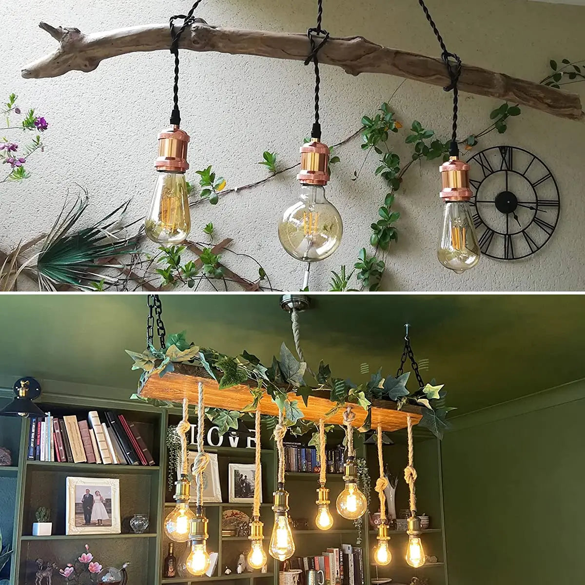 Frendorf | 2 Kern 0,75 mm² gedrehter Vintage Edison Lampenkabel – 3M bis 30M geflochtenes Textil Beleuchtungskabel für DIY Pendelleuchten, Kronleuchter und Industriedesignlampen