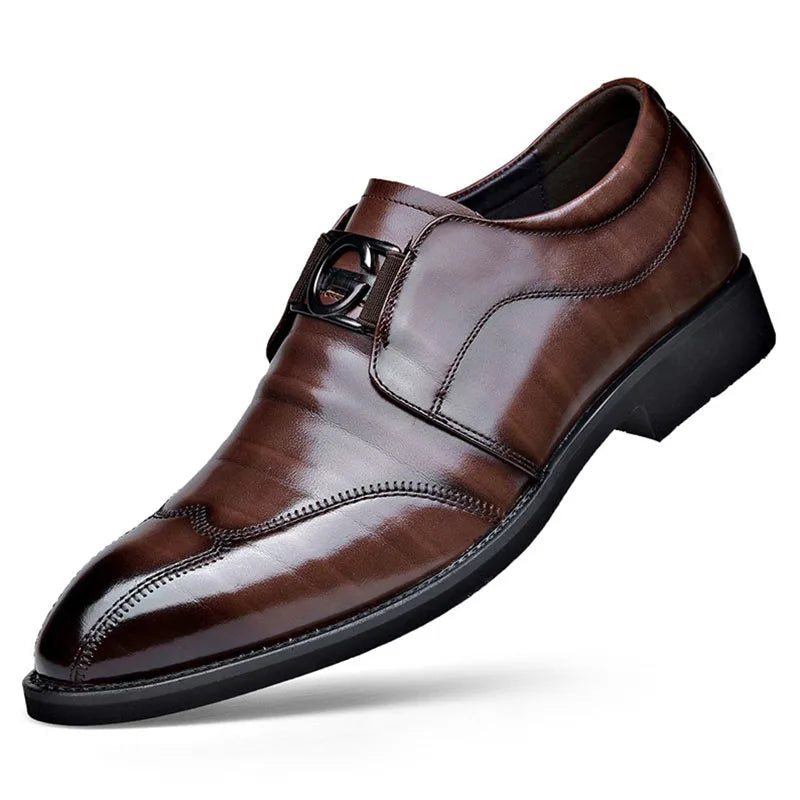 Frendorf | Herren Leder Schuhe Stilvolle Herren Schuhe Spitz Oxford Hochzeit Leder Herren Dress Schuhe Gentleman Büro Mann Schuh