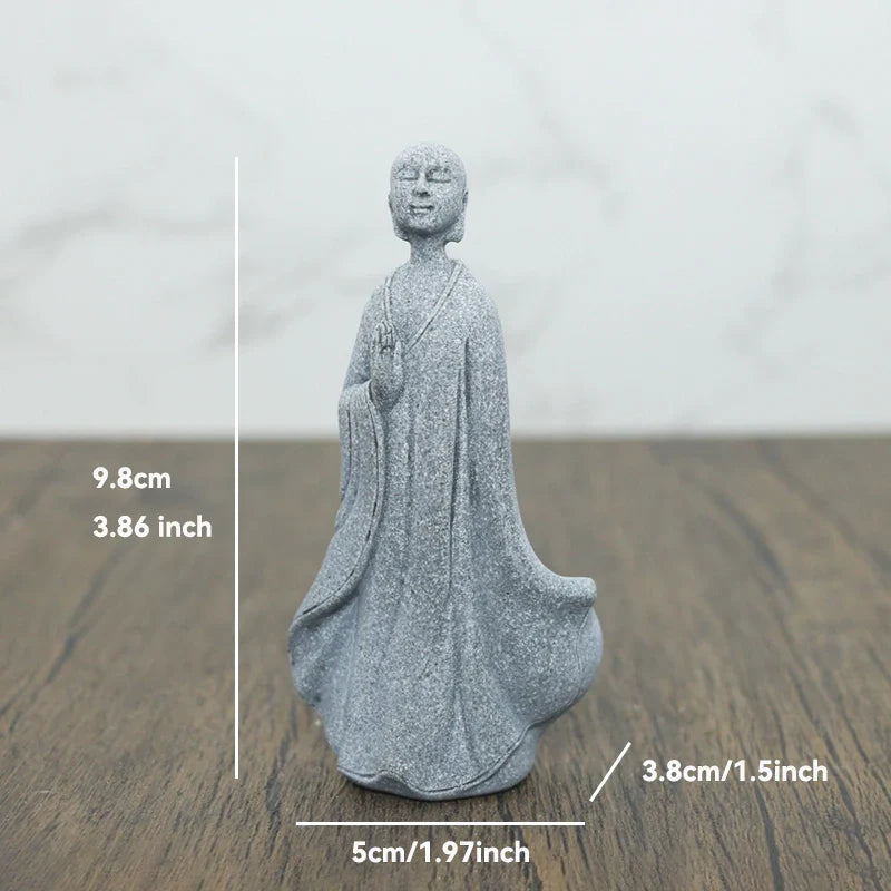 Buddha Stein Statue Kleine Buddhistischen Mönche Tibetischer Buddhismus Figuren Zen Garten Ornament Meditation Zuhause Aquarium Dekoration
