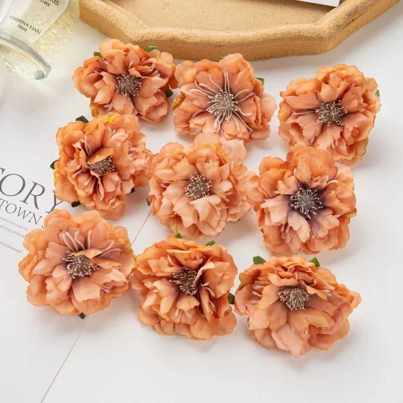 Frendorf | 10 Stück Künstliche Seiden-Pfingstrosenblüten – DIY Bastel Fake Staubblüten für Hochzeiten, Zuhause, Valentinstag und Außen Dekoration