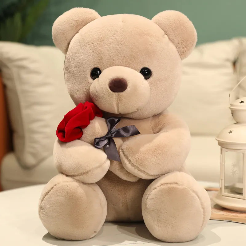 Frendorf | Bezaubernder Rosen-Teddybär – Ein plüschiges Geschenk der Liebe und Geborgenheit – Geschenk zum Valentinstag