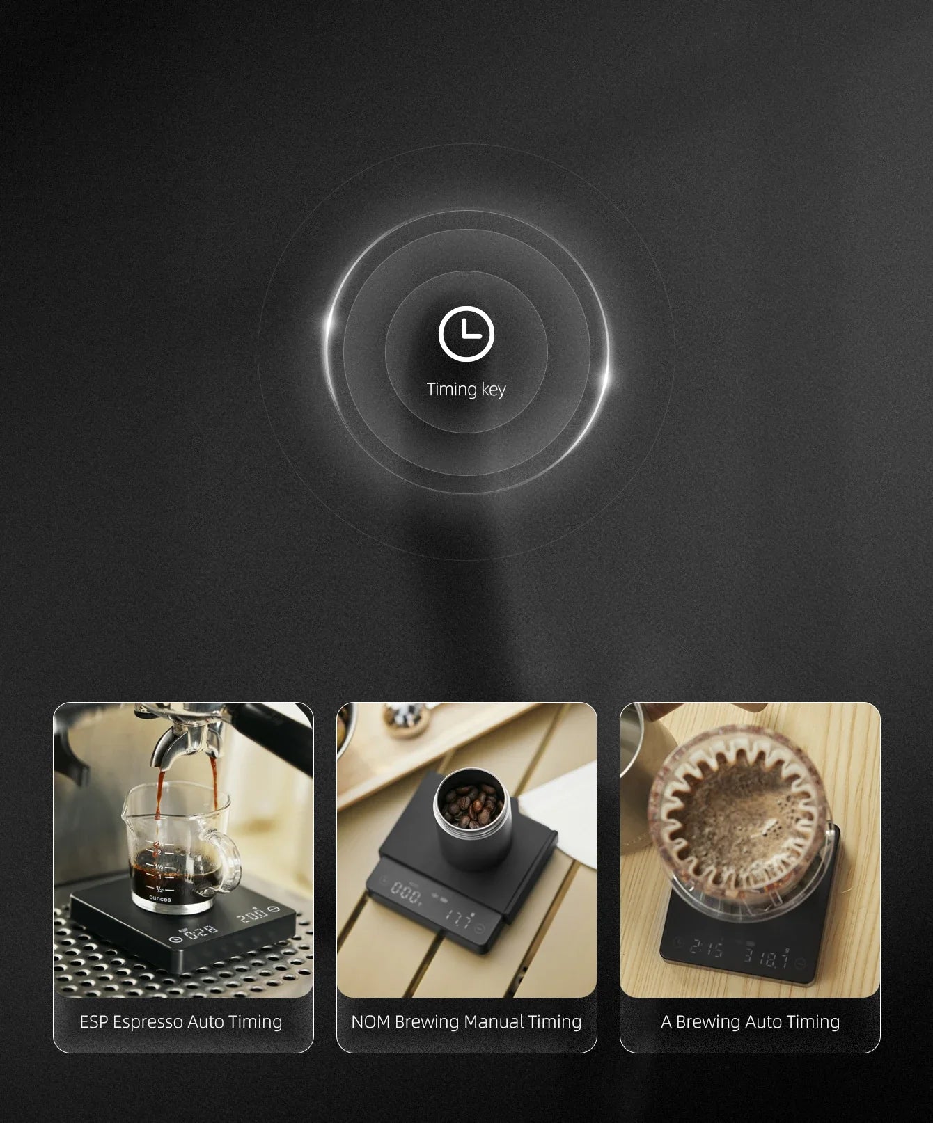SearchPean Tiny/Tiny2s Espresso-Kaffee-Küchenwaage, Mini-Smart-Timer, USB, 2 kg/0,1 gg/oz/ml, kostenloser Versand, Geschenk für Mann und Frau