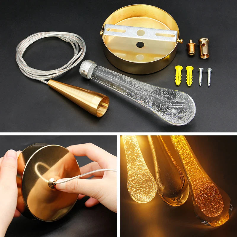 Kristall LED Pendelleuchten: Perfekt für Schlafzimmer, Esszimmer, Bar - Wassertropfen-Kronleuchter, Treppenlampe für die Innenraumdekoration