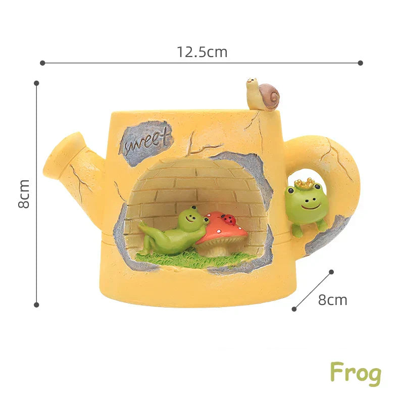 Frendorf | BloomBuddy Gießkanne Pflanztopf | Tierisches Blumentopf-Ornament für Sukkulenten & Pflanzen | Feengarten & Tischdekoration