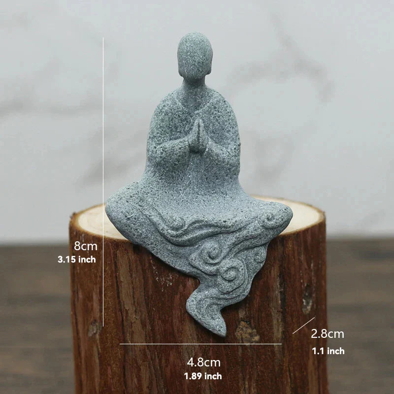 Buddha Stein Statue Kleine Buddhistischen Mönche Tibetischer Buddhismus Figuren Zen Garten Ornament Meditation Zuhause Aquarium Dekoration