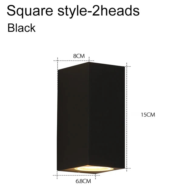 Frendorf | LED Wandleuchte – Außen wasserdicht IP65 Veranda- und Gartenwandleuchte, Innen Schlafzimmer Nachttischbeleuchtung, Aluminium Auf- und Ab-Lampe