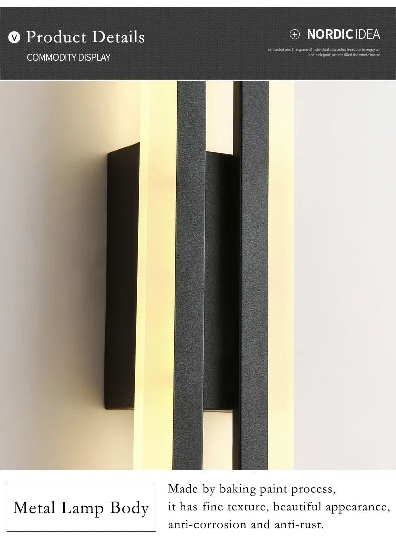 Moderne LED-Wandlampe: Schwarz/Gold Acryl Raumdekoration Licht