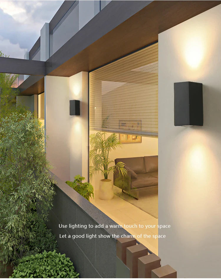 Frendorf | LED Wandleuchte – Außen wasserdicht IP65 Veranda- und Gartenwandleuchte, Innen Schlafzimmer Nachttischbeleuchtung, Aluminium Auf- und Ab-Lampe