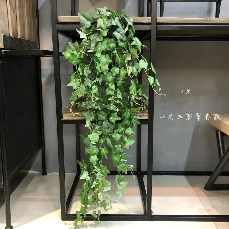 Frendorf | 100CM Kunstpflanze Grüne Tropenranke – Fake Rattanblätter Girlande für Wohn- & Gartendekoration, Junggesellinnenabschied & Außenanwendung