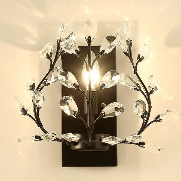 Frendorf | Luminis Wandleuchte | Luxus-Kristall-Design | Blattmotiv | 1-flammig & Modern