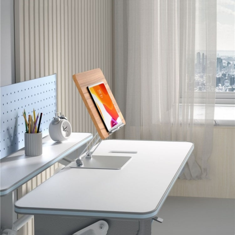 Frendorf | BG-4 Desktop Buchlesehalter Aluminiumlegierung + Holzplatte Lehrbuch Tablet Halter Ständer