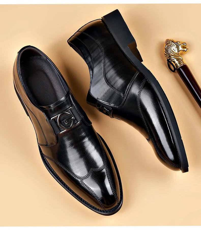 Frendorf | Herren Leder Schuhe Stilvolle Herren Schuhe Spitz Oxford Hochzeit Leder Herren Dress Schuhe Gentleman Büro Mann Schuh