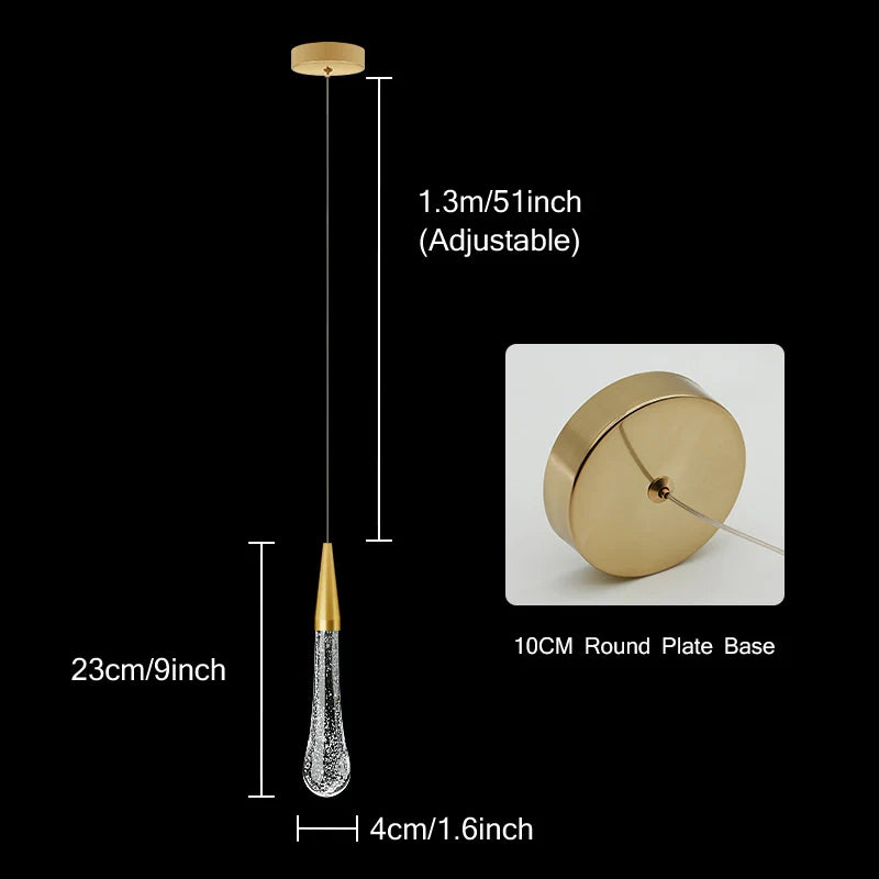 Kristall LED Pendelleuchten: Perfekt für Schlafzimmer, Esszimmer, Bar - Wassertropfen-Kronleuchter, Treppenlampe für die Innenraumdekoration