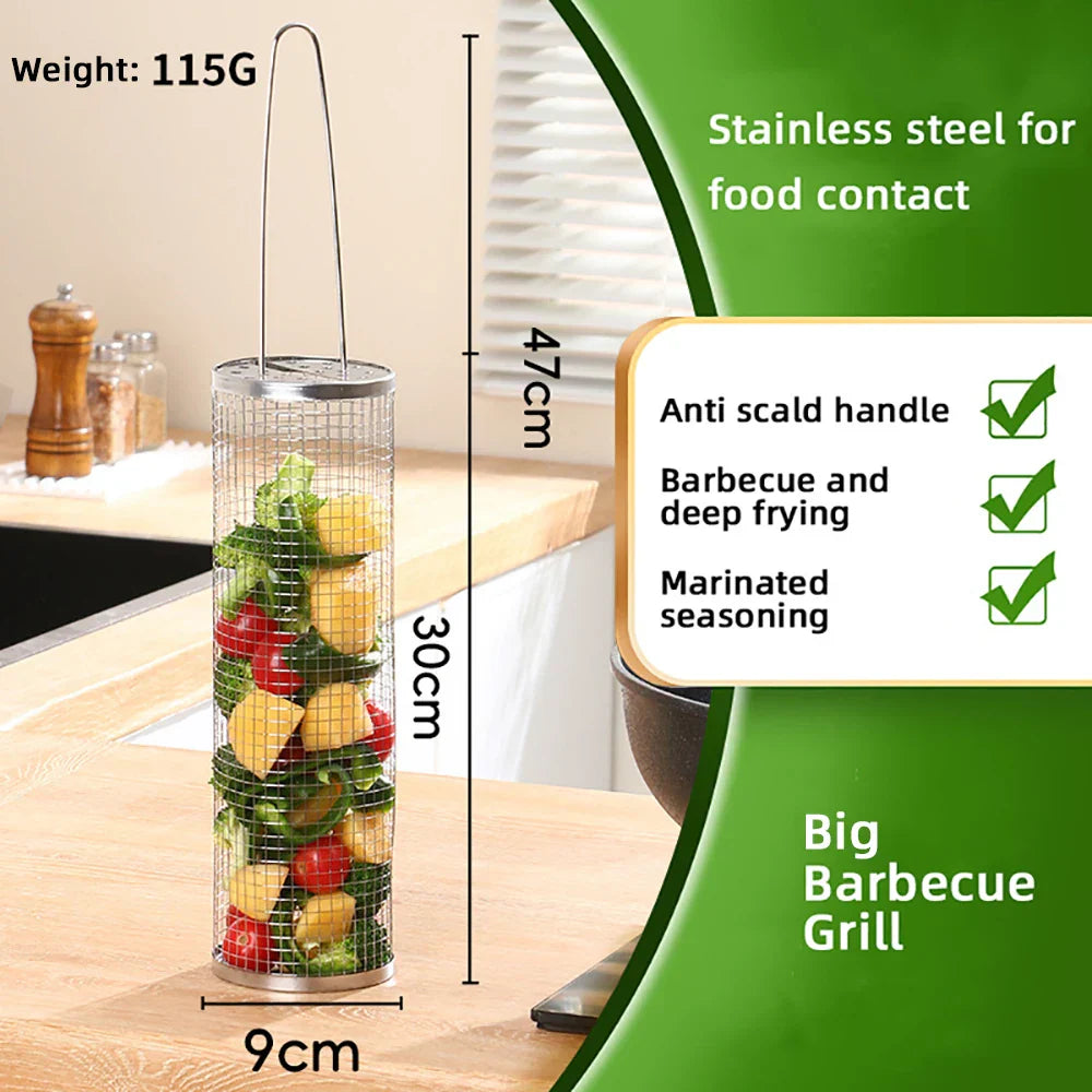 Frendorf | BBQFlare ProGrid Korb | Direkt über Holzkohle | Edelstahl & Ergogriff | Spülmaschinengeeignet