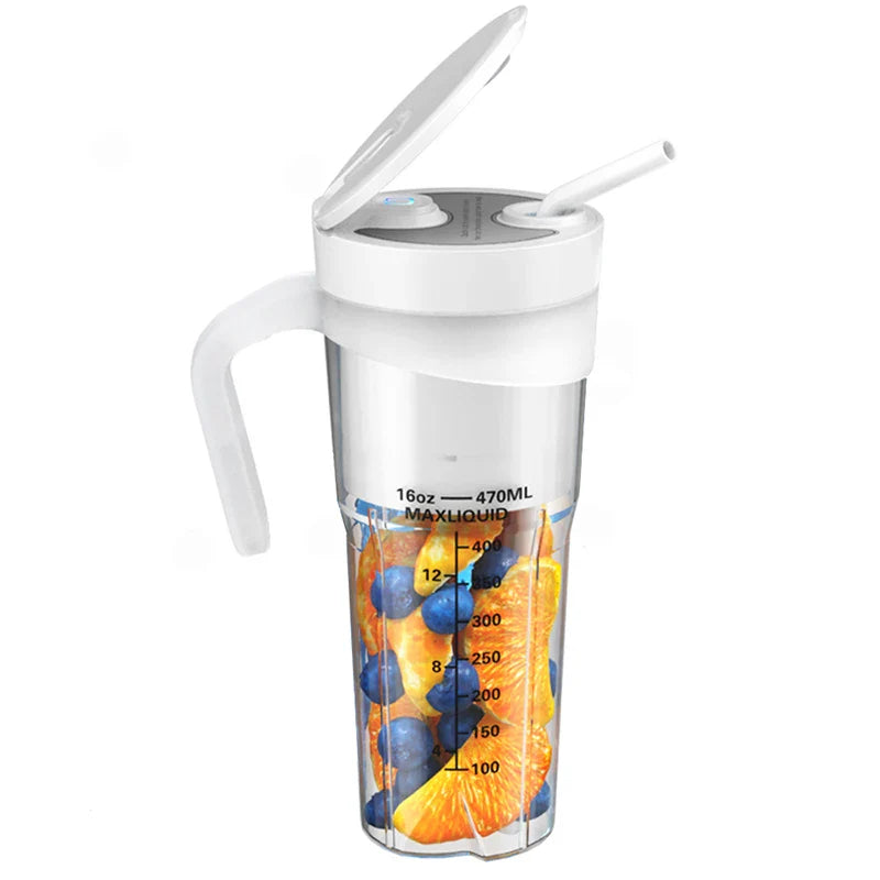 Tragbarer Entsafter - Wiederaufladbarer Mini-Mixer mit 6 scharfen Klingen für Shakes und Smoothies