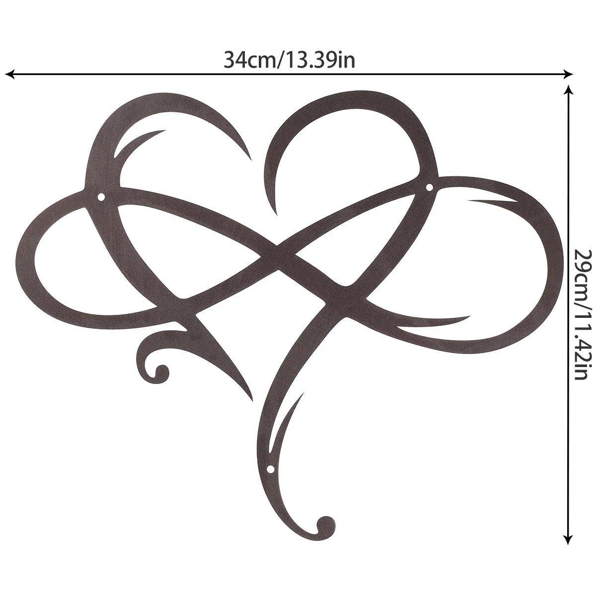 Metall Wanddekoration Einzigartiges Design-Wandkunst Raumdekoration Ewige Liebe Unendliches Herz Eisenkunstdekoration Innendekoration