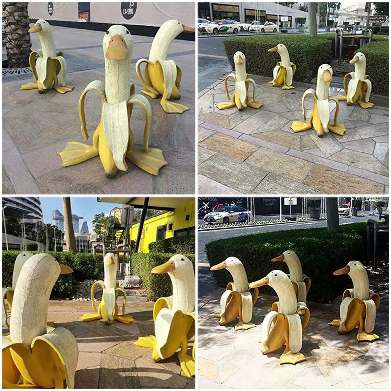 Bananen-Enten-Skulptur | Verspielte Gartendekoration!