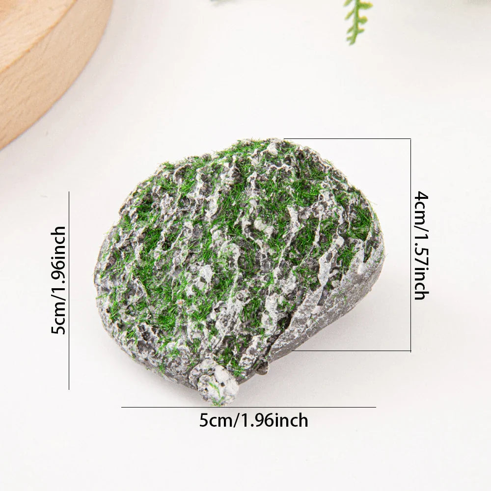 Frendorf | 10PCS Moosgrau Stein Mehrere Formen Pflanzmoos Blöcke – DIY Simulation Grünpflanzen für Gartendekoration