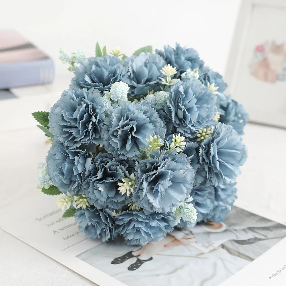 Frendorf | 28 cm Künstlicher Nelkenstrauß – 1/3 Stück Seidenblume für Zuhause, Hochzeit, Zimmer, Gartendekoration, DIY Braut hält Blumen